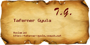 Taferner Gyula névjegykártya
